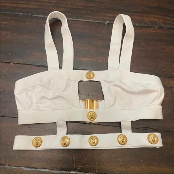 New! Monica Hansen beachwear MHB rich and fab bikini TOP white 1895 - Picture 2 of 13